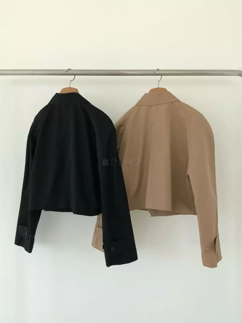 Avecnous - Korean Women Fashion - #vintagekidsstyle - Crop Trench Jacket - 3