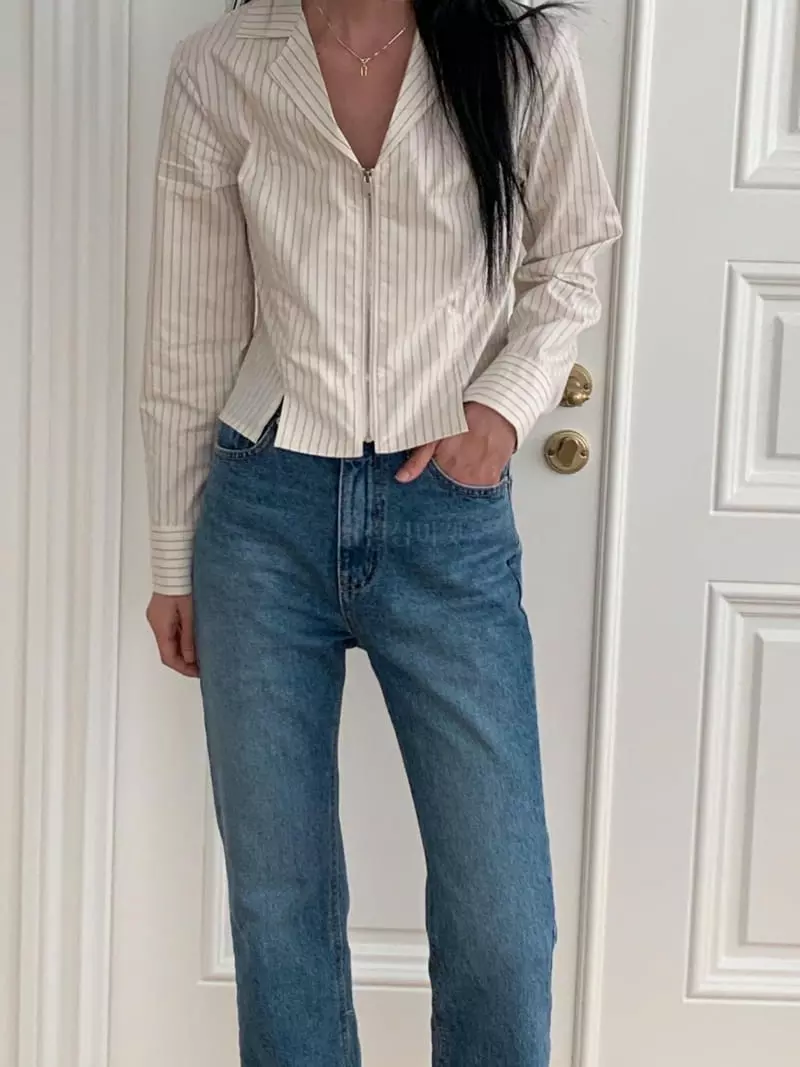 Avecnous - Korean Women Fashion - #womensfashion - Alit Zip-up Shirt - 8