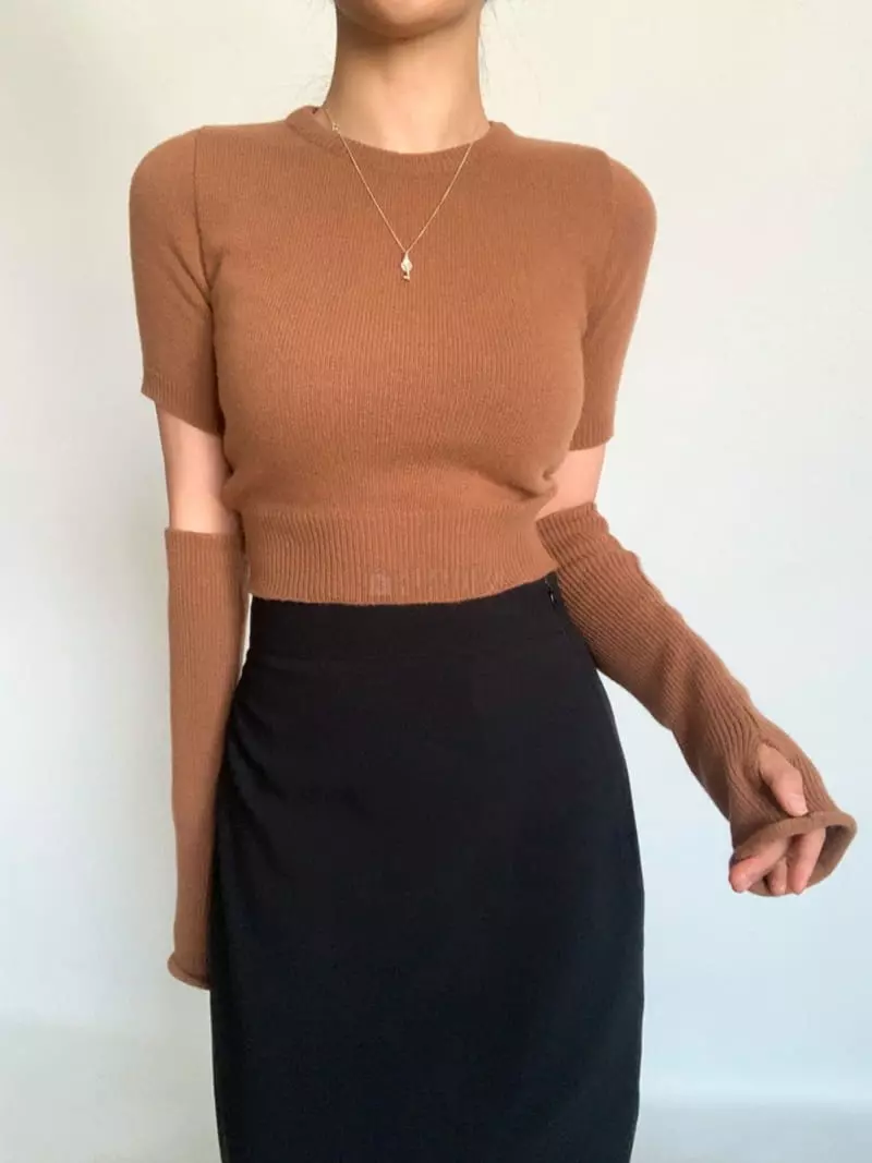 Awesome H - Korean Women Fashion - #momslook - Need Warmer Knit Tee