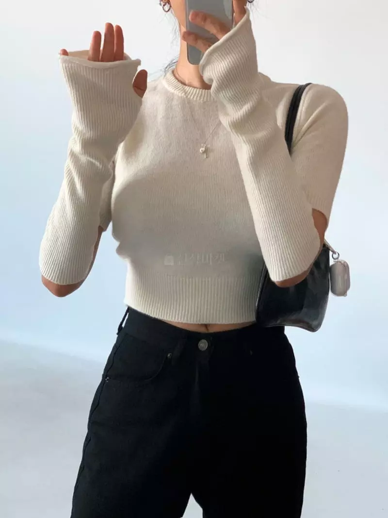 Awesome H - Korean Women Fashion - #momslook - Need Warmer Knit Tee - 11