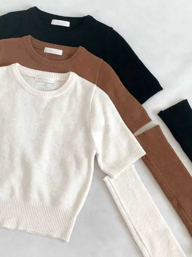 Awesome H - Korean Women Fashion - #momslook - Need Warmer Knit Tee - 5