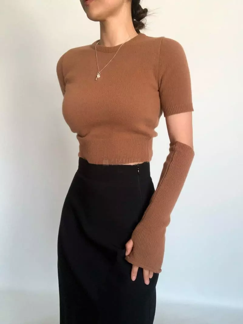 Awesome H - Korean Women Fashion - #momslook - Need Warmer Knit Tee - 9