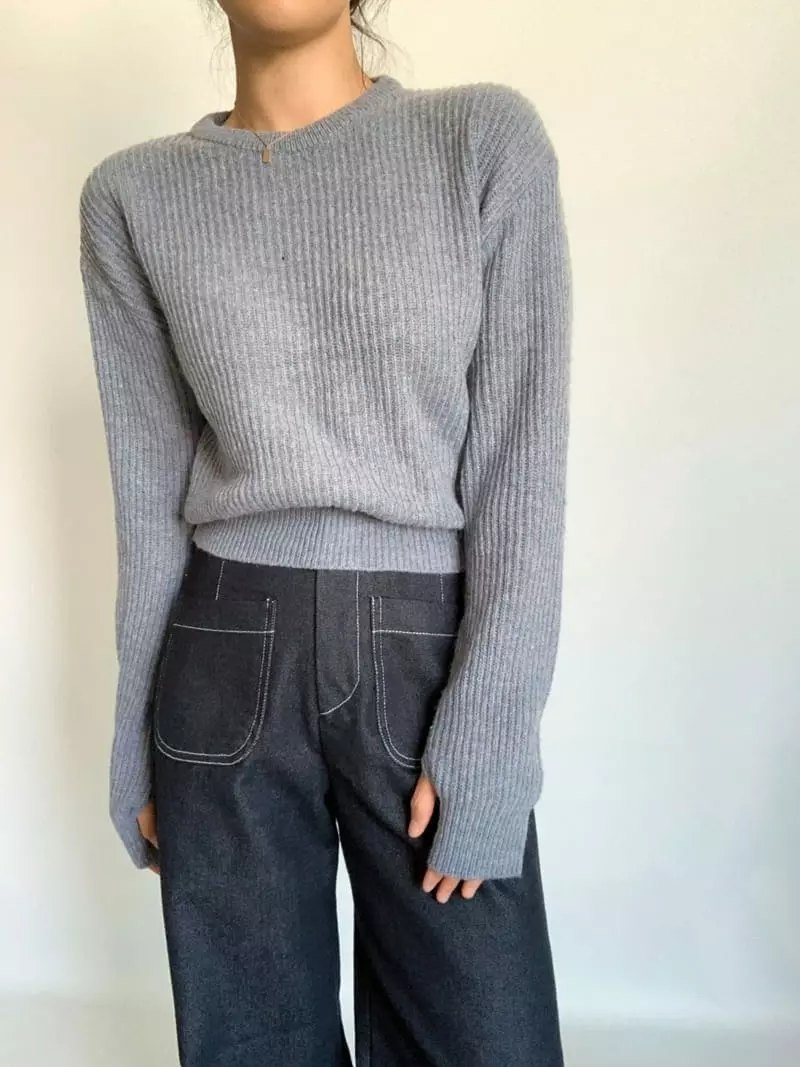 Awesome H - Korean Women Fashion - #womensfashion - Need You Crop Knit Tee - 4