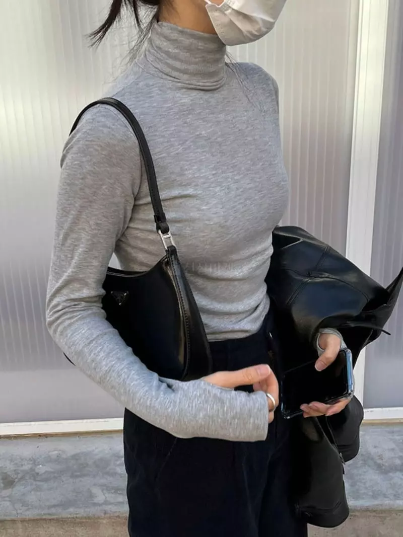 Awesome H - Korean Women Fashion - #momslook - Baby Warmer Turtleneck Tee - 5