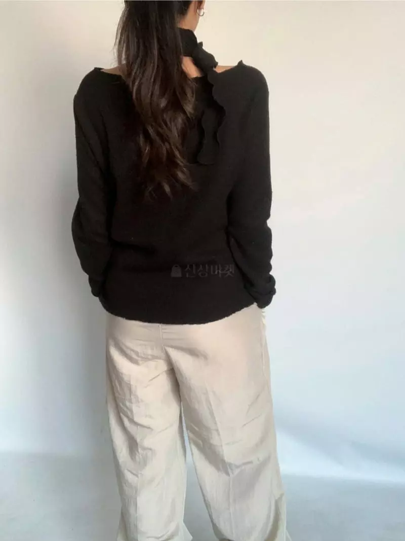 Awesome H - Korean Women Fashion - #momslook - Tie Knit Tee - 11