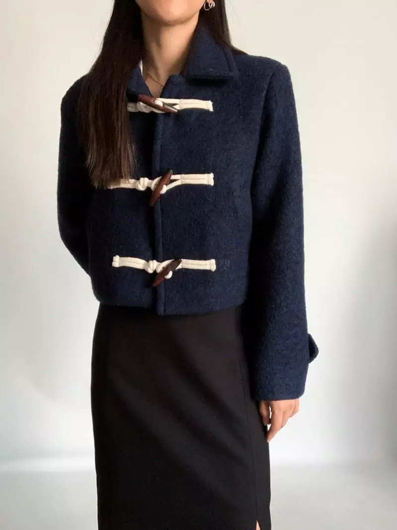 Awesome H - Korean Women Fashion - #momslook - Terry Crop Coat - 10
