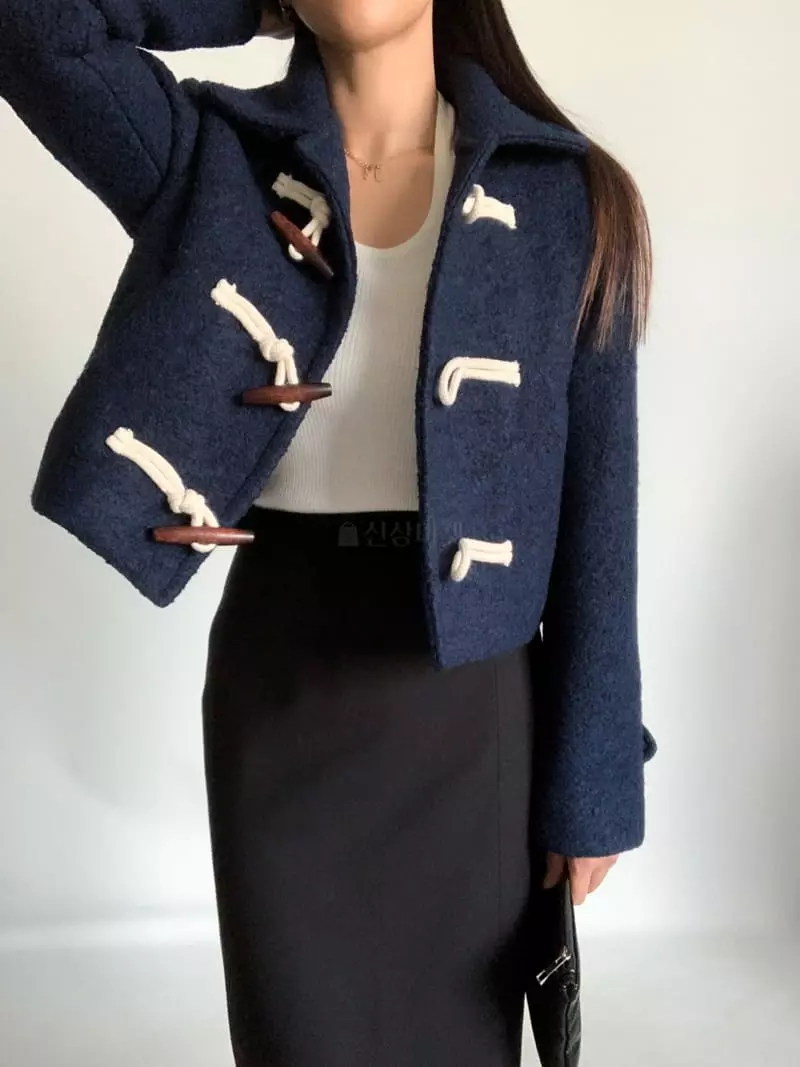 Awesome H - Korean Women Fashion - #momslook - Terry Crop Coat - 12