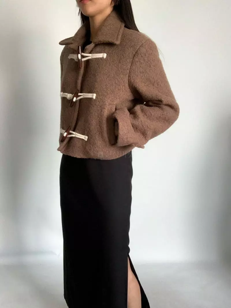 Awesome H - Korean Women Fashion - #womensfashion - Terry Crop Coat - 4