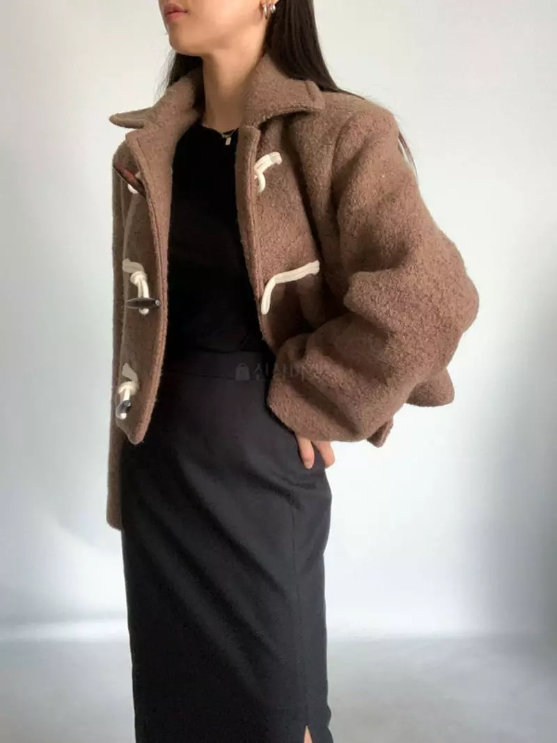Awesome H - Korean Women Fashion - #momslook - Terry Crop Coat - 6