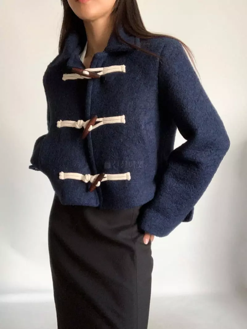 Awesome H - Korean Women Fashion - #momslook - Terry Crop Coat - 8