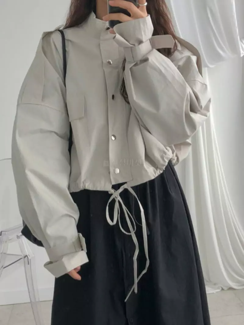 Awesome H - Korean Women Fashion - #pursuepretty - Short Trench Jacket - 7