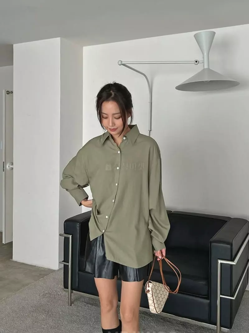 Awesome H - Korean Women Fashion - #thelittlethings - Silky Slit Shirt - 10