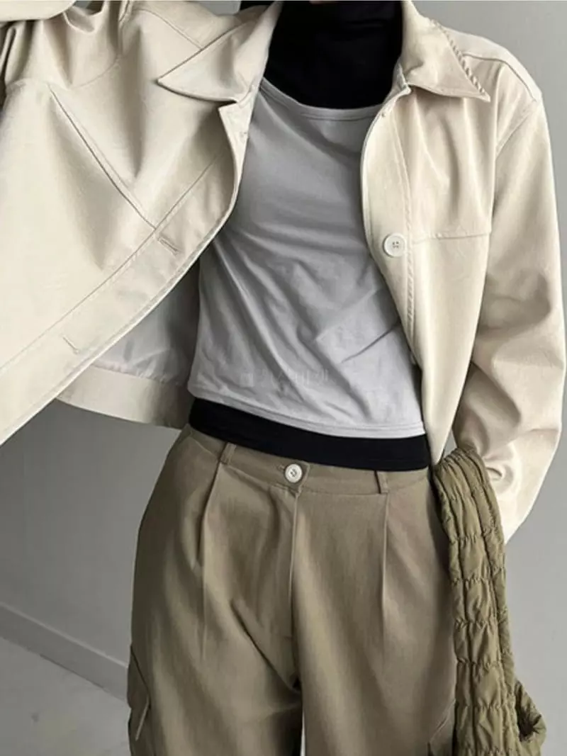 Awesome H - Korean Women Fashion - #thelittlethings - Crack Leather Jacket