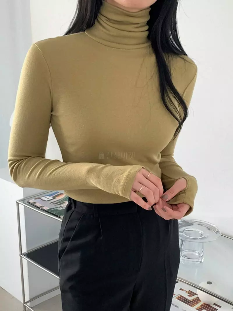 Awesome H - Korean Women Fashion - #vintageinspired - Baby Warmer Turtleneck Tee - 8