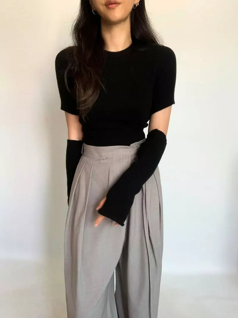 Awesome H - Korean Women Fashion - #womensfashion - Need Warmer Knit Tee - 2