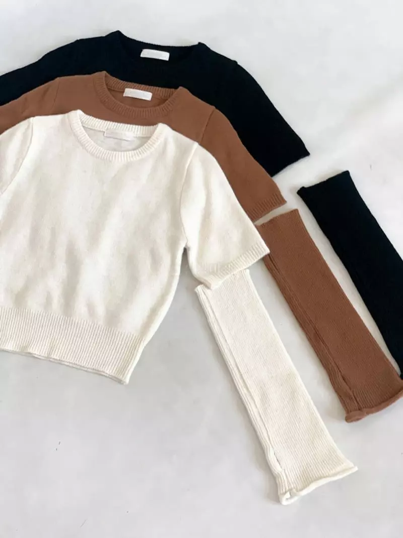 Awesome H - Korean Women Fashion - #momslook - Need Warmer Knit Tee - 4