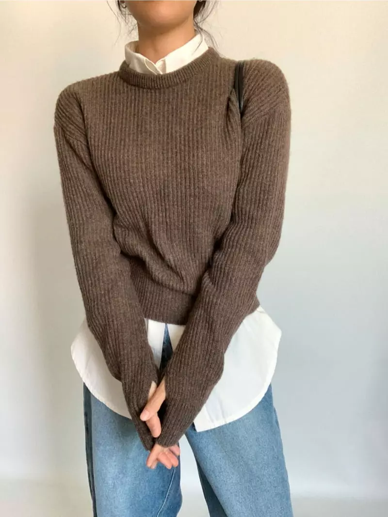 Awesome H - Korean Women Fashion - #womensfashion - Need You Crop Knit Tee