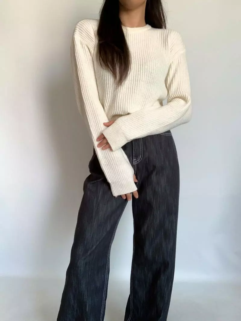 Awesome H - Korean Women Fashion - #womensfashion - Need You Crop Knit Tee - 11