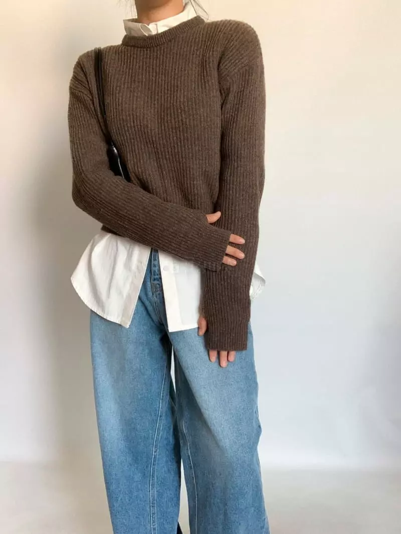 Awesome H - Korean Women Fashion - #womensfashion - Need You Crop Knit Tee - 3