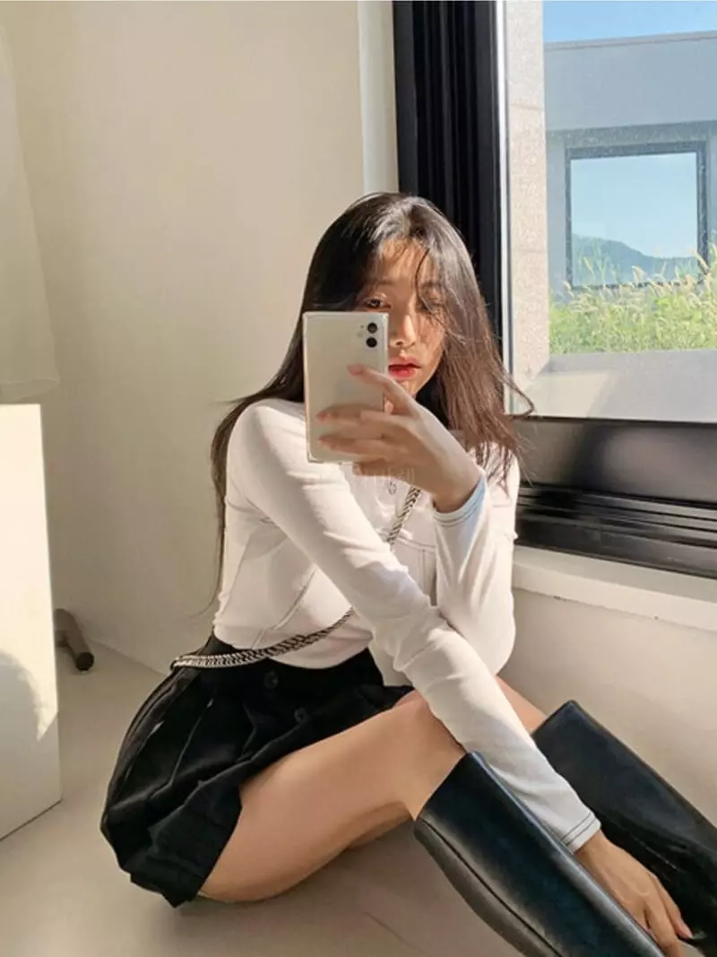 Awesome H - Korean Women Fashion - #womensfashion - Line Stitch Tee - 8