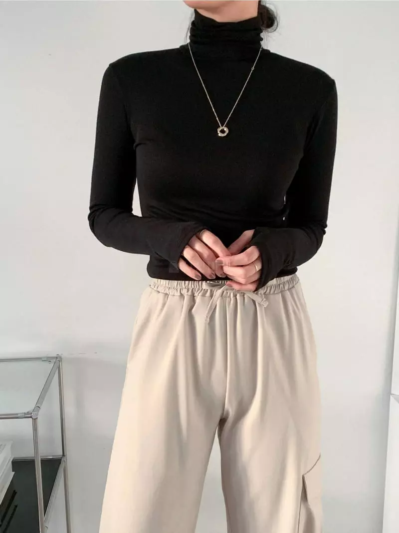 Awesome H - Korean Women Fashion - #womensfashion - Baby Warmer Turtleneck Tee - 7
