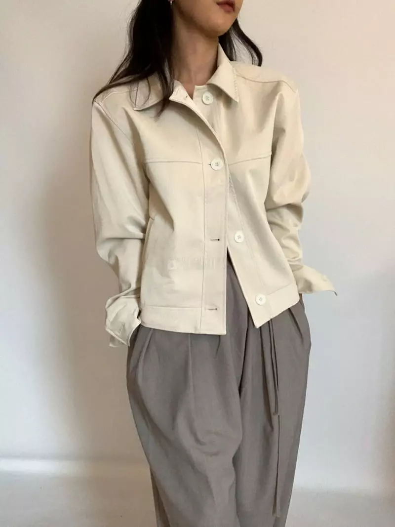 Awesome H - Korean Women Fashion - #womensfashion - Crack Leather Jacket - 9