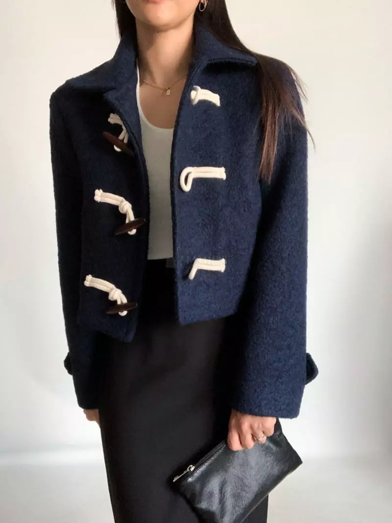 Awesome H - Korean Women Fashion - #womensfashion - Terry Crop Coat - 11