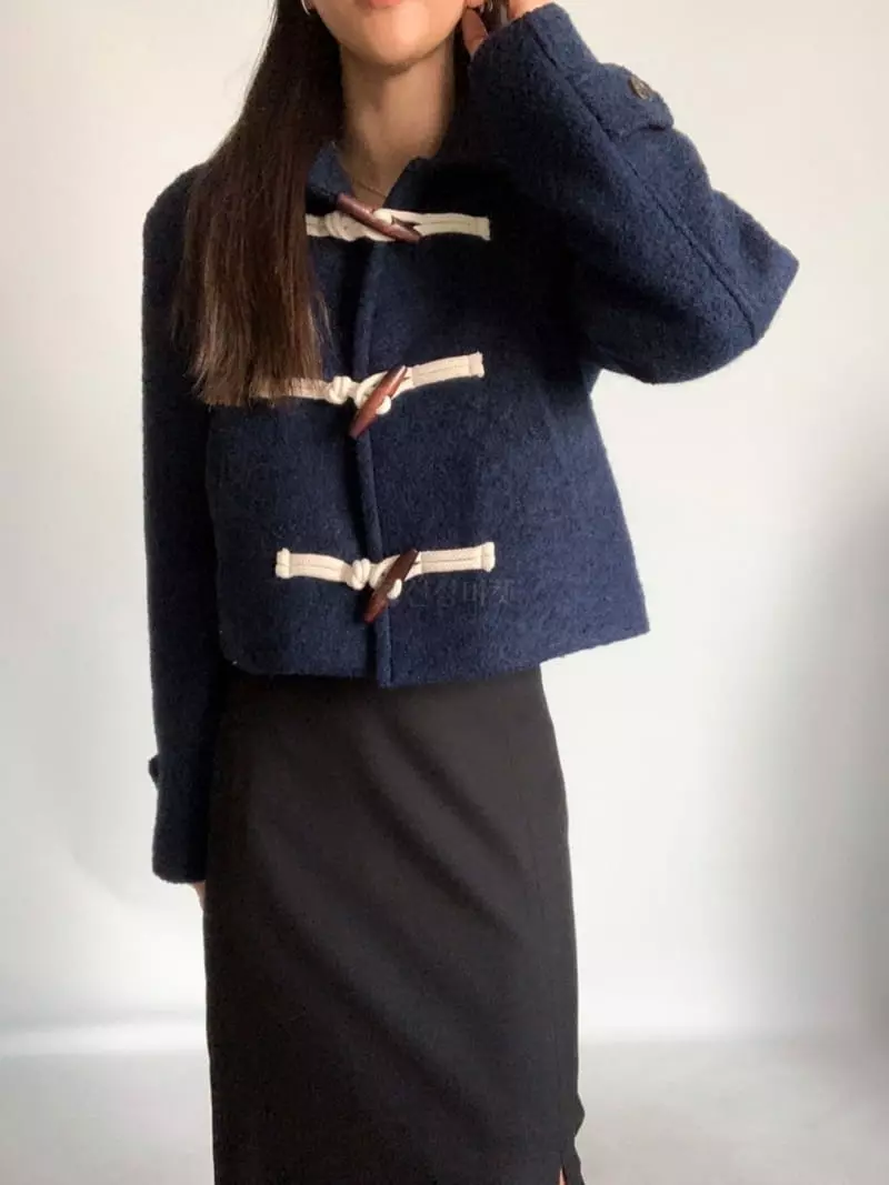 Awesome H - Korean Women Fashion - #womensfashion - Terry Crop Coat - 9