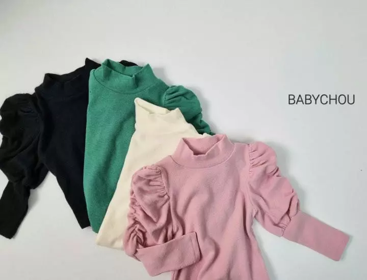 BABYZZAM - Korean Children Fashion Brand - #kidzfashiontrend - Shirring Puff Turtleneck