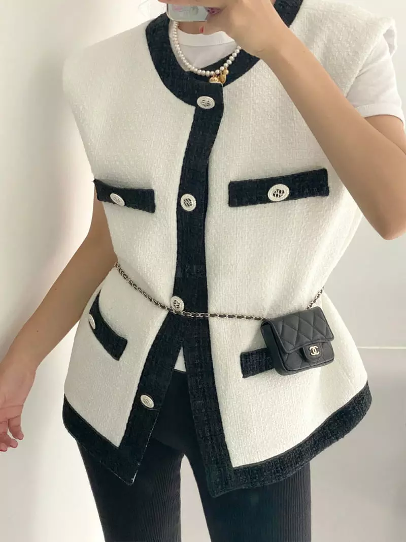 Backstage - Korean Women Fashion - #momslook - Twid Vest - 2