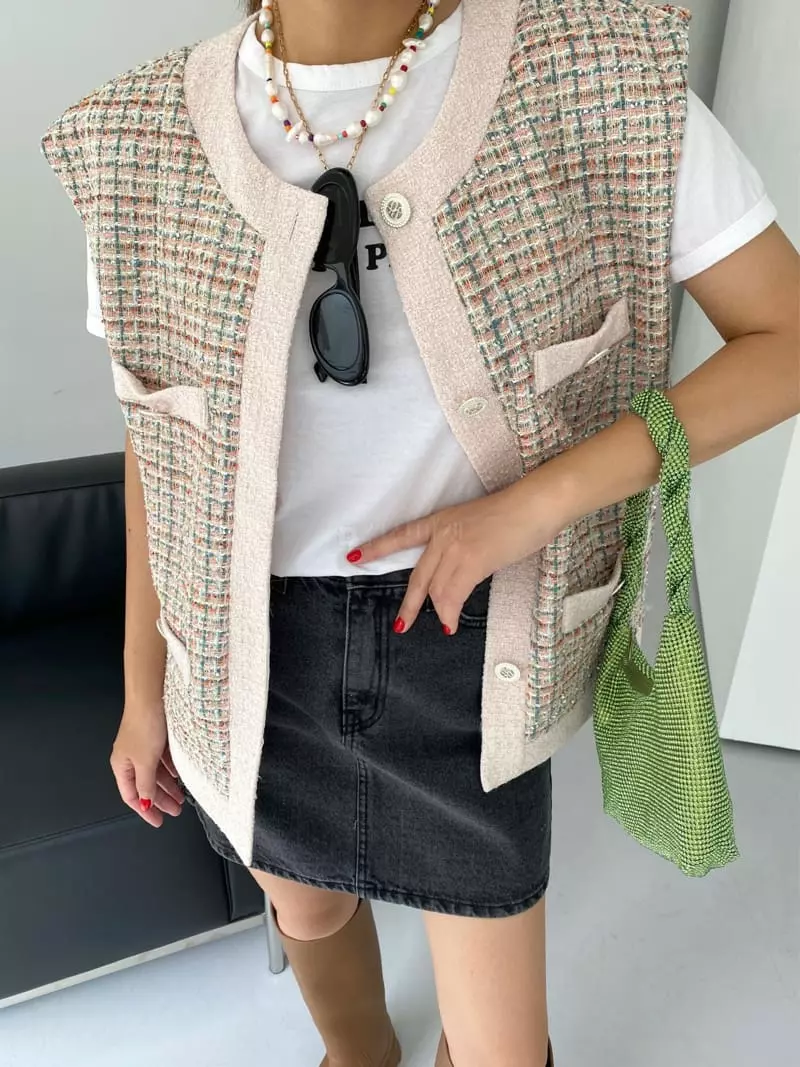 Backstage - Korean Women Fashion - #momslook - Twid Vest - 6