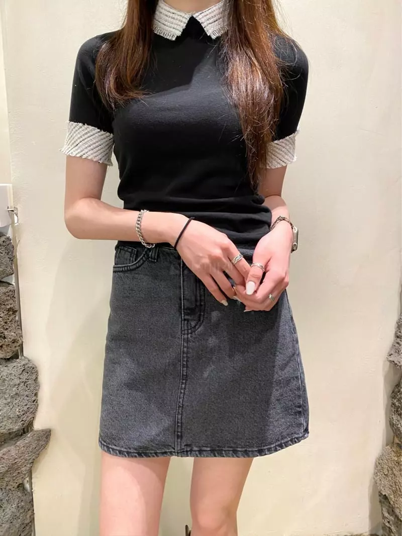 Backstage - Korean Women Fashion - #momslook - Emma Twid Tee - 2