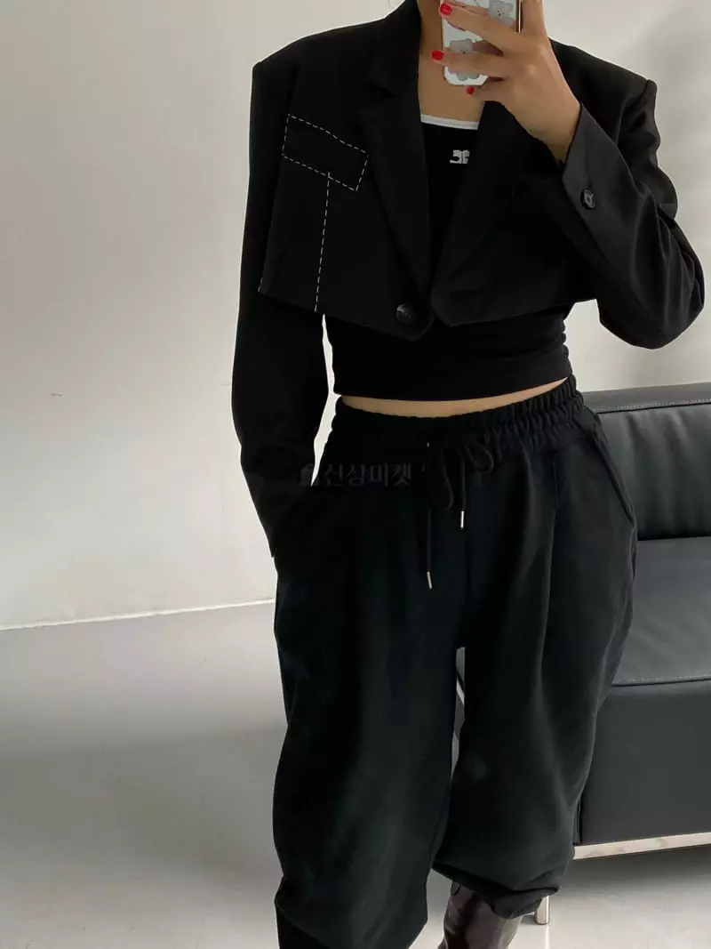Backstage - Korean Women Fashion - #momslook - Stitch Crop Jacket