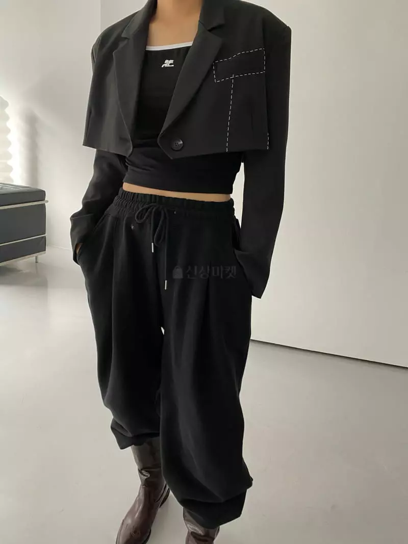 Backstage - Korean Women Fashion - #momslook - Stitch Crop Jacket - 3