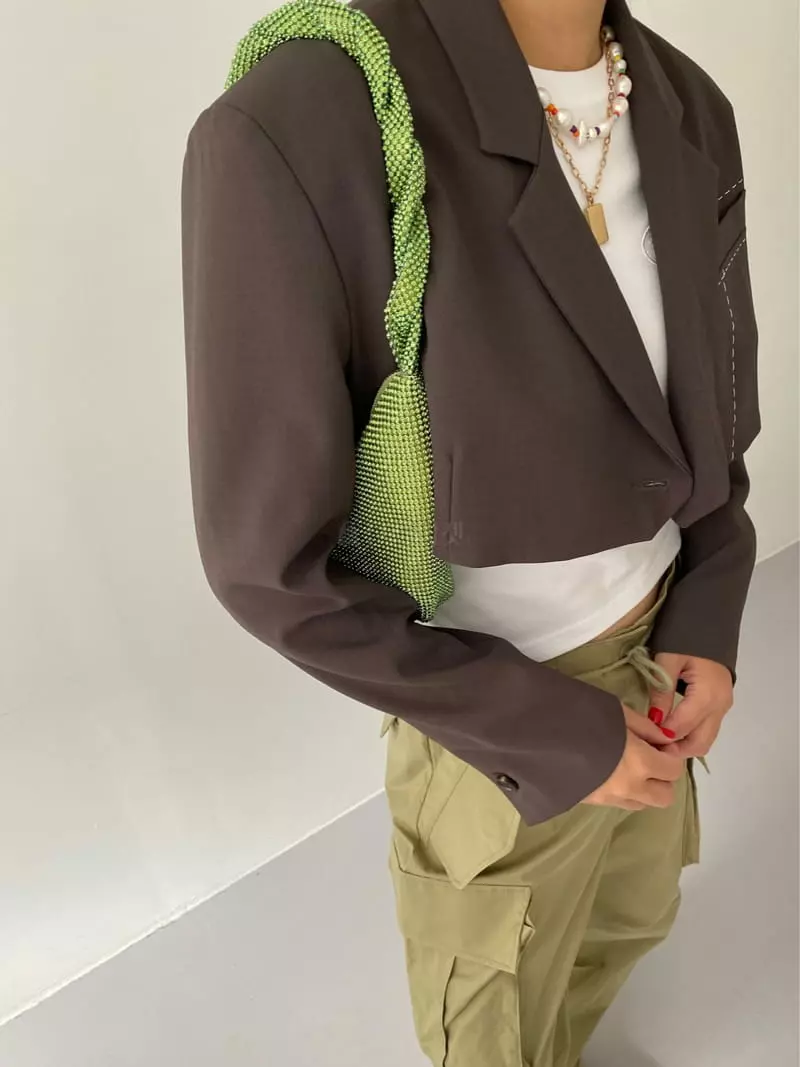 Backstage - Korean Women Fashion - #momslook - Stitch Crop Jacket - 4