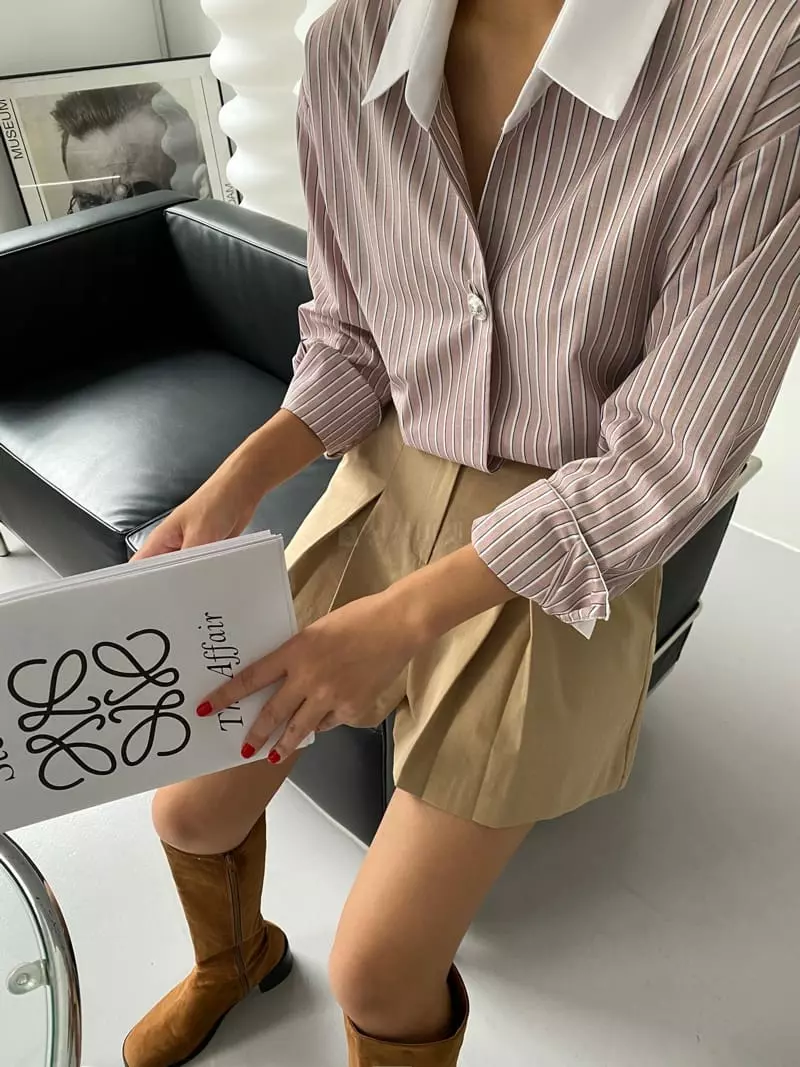 Backstage - Korean Women Fashion - #vintagekidsstyle - Beat Stripes Shirt - 4