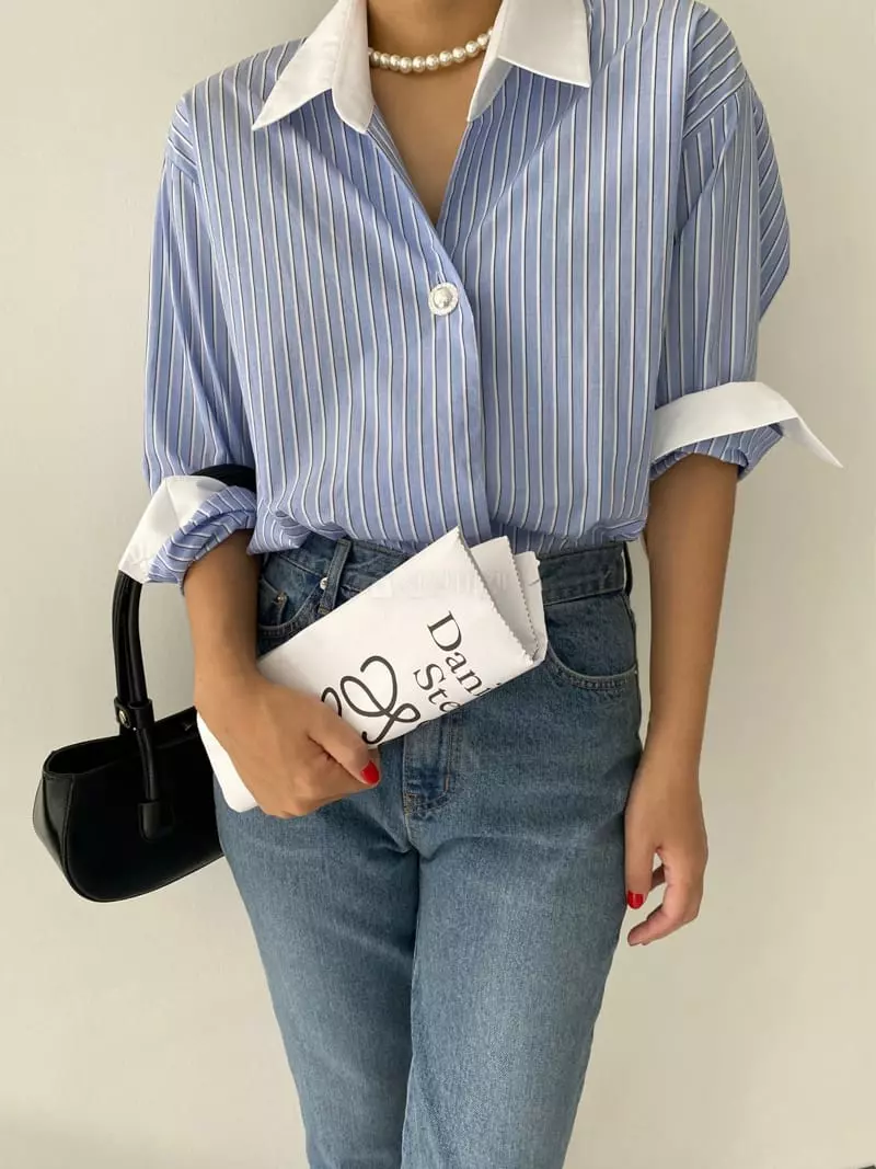 Backstage - Korean Women Fashion - #restrostyle - Beat Stripes Shirt - 5
