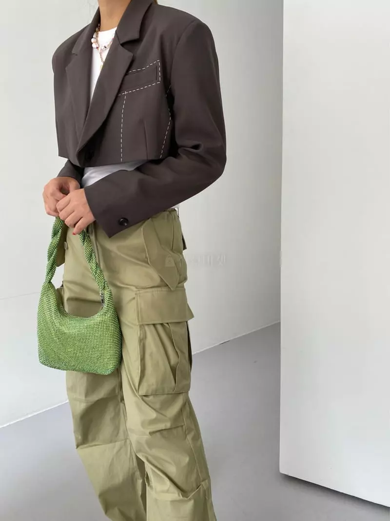 Backstage - Korean Women Fashion - #vintageinspired - Stitch Crop Jacket - 7
