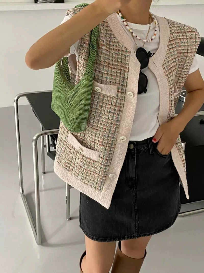 Backstage - Korean Women Fashion - #womensfashion - Twid Vest - 7