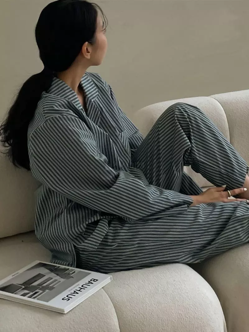 Baie Oud - Korean Women Fashion - #womensfashion - Stripes Pajama - 4