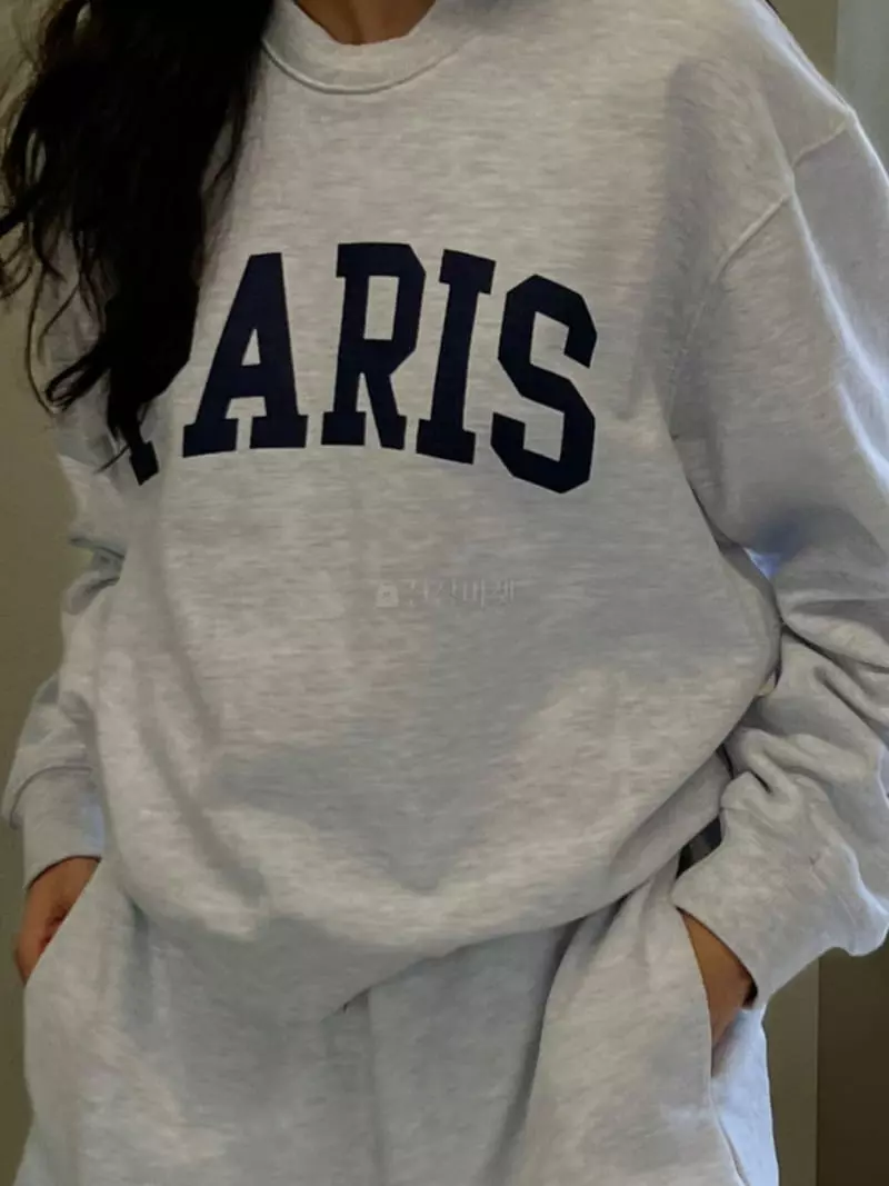 Baie Oud - Korean Women Fashion - #vintagekidsstyle - Paris Sweatshirt - 2