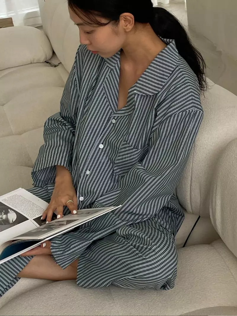 Baie Oud - Korean Women Fashion - #womensfashion - Stripes Pajama - 7