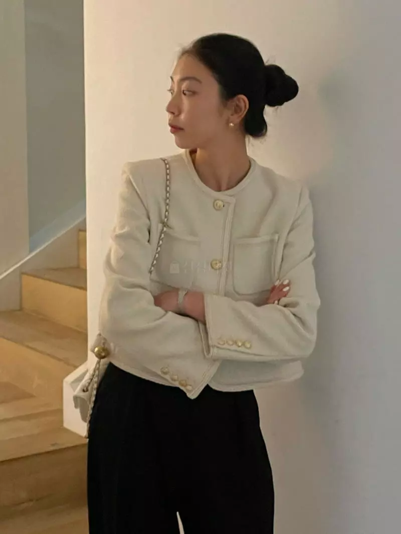 Baie Oud - Korean Women Fashion - #womensfashion - Lace Twid Jacket - 3