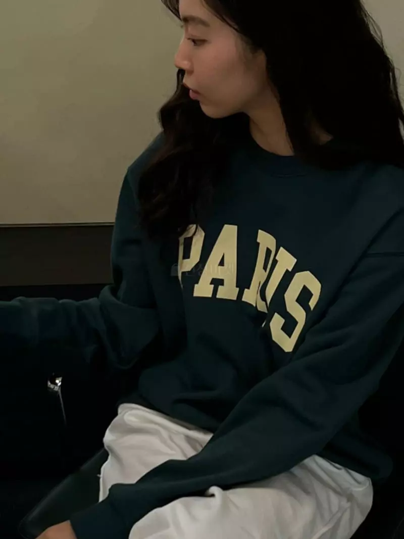 Baie Oud - Korean Women Fashion - #womensfashion - Paris Sweatshirt - 12