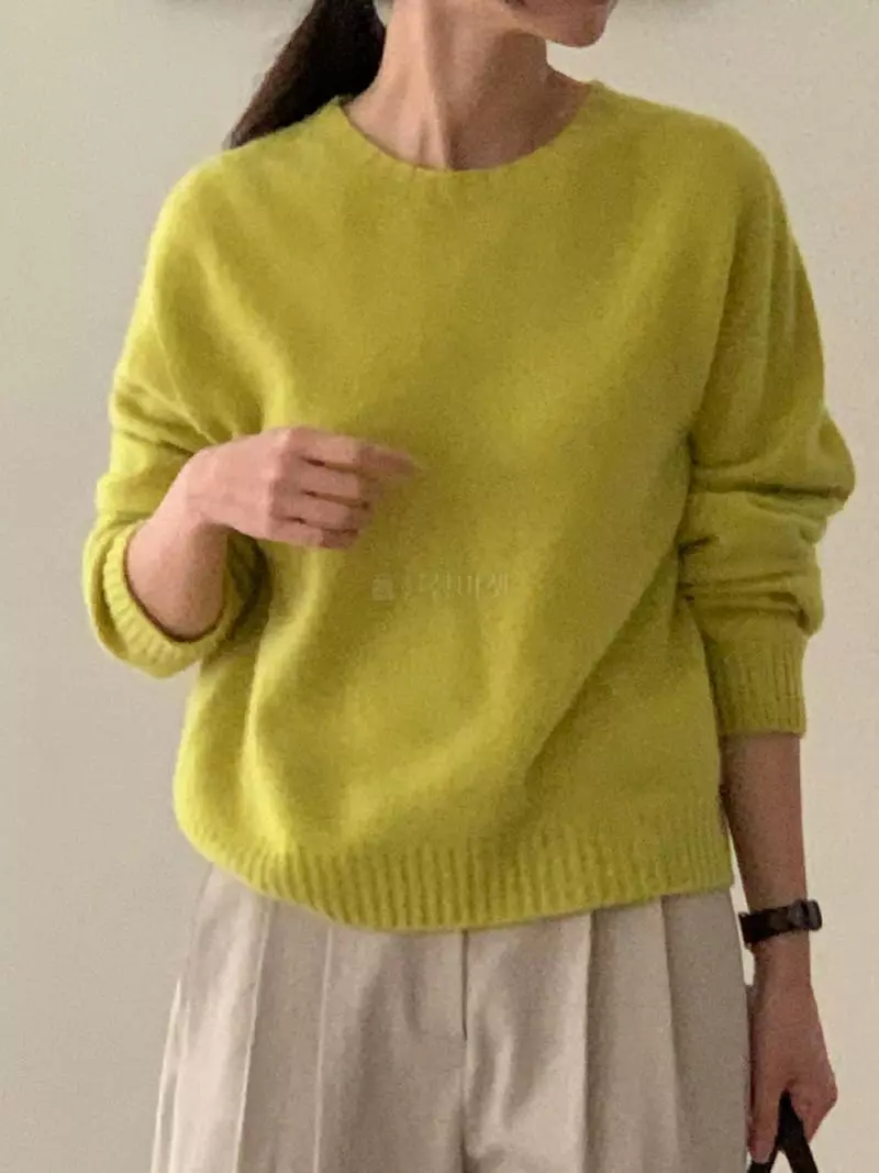 Baking Powder - Korean Women Fashion - #momslook - Mock Roud Knit Tee - 2