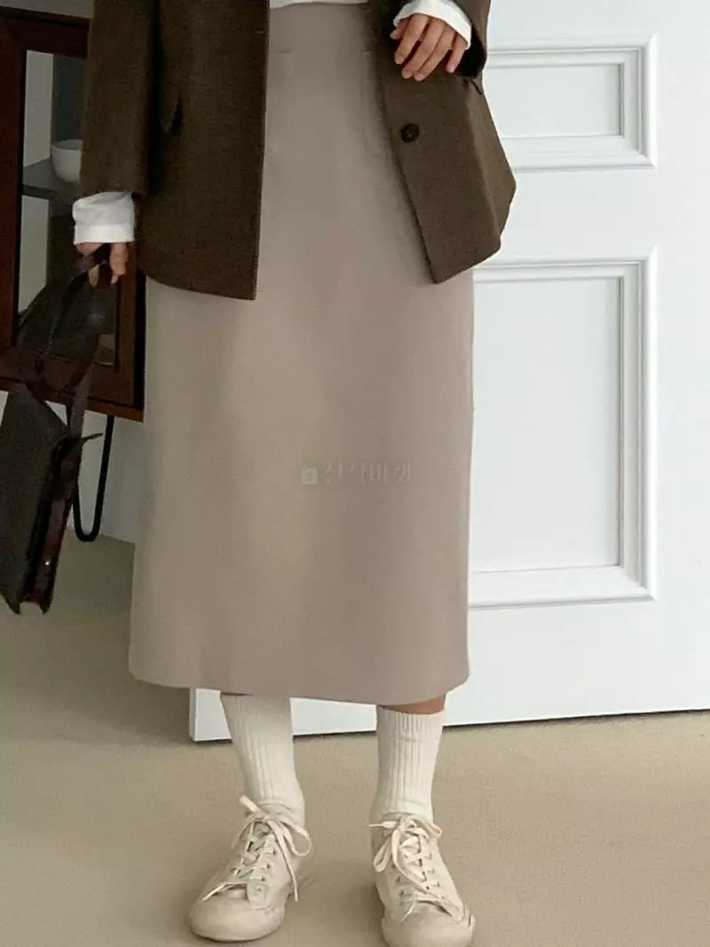 Baking Powder - Korean Women Fashion - #womensfashion - Rose Herringbone Skirt - 4