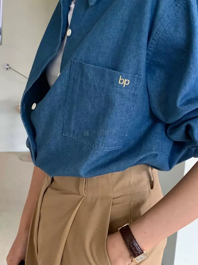 Baking Powder - Korean Women Fashion - #momslook - Light Denim Shirt - 2
