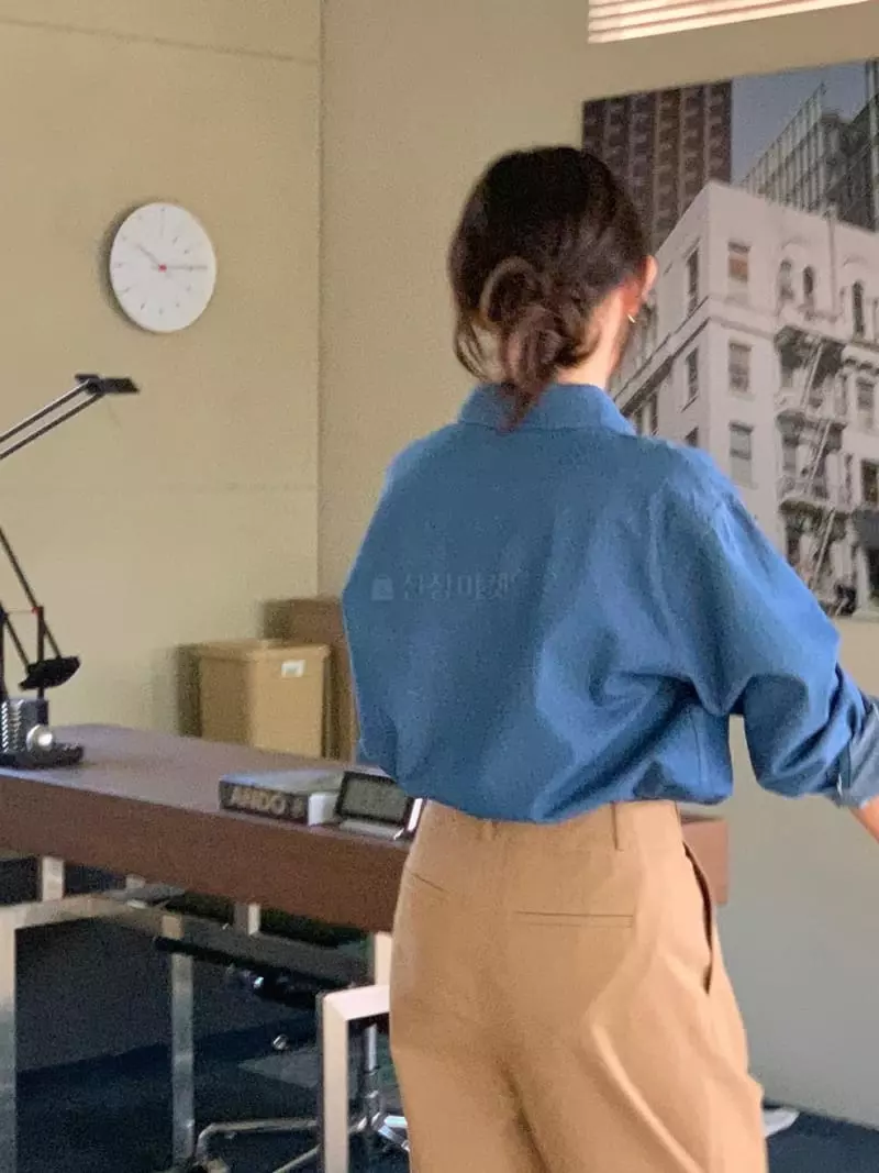 Baking Powder - Korean Women Fashion - #momslook - Light Denim Shirt - 3