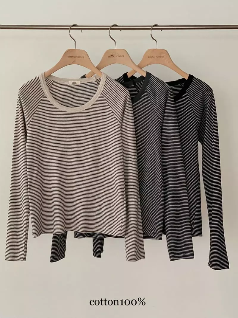 Baking Powder - Korean Women Fashion - #momslook - Pock Me Stripes Tee - 9