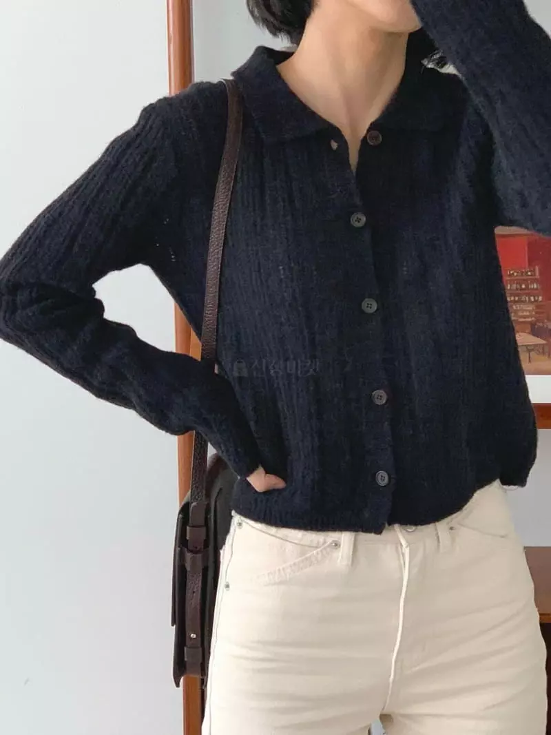 Baking Powder - Korean Women Fashion - #momslook - Frank Collar Cardigan - 7